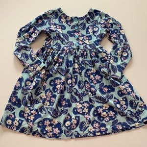 Hanna Andersson 120 Blue Floral Button Playdress